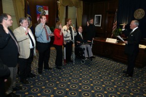 SILC Board Members being sworn in by Governor Nathan Deal